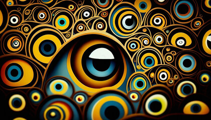Fototapeta premium Eyes Abstract Pattern - Generative Ai