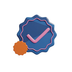 Approval illustration with 3d render style