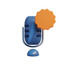 Mic Illustration with 3d render style