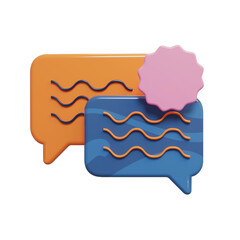 Chat illustration with 3d render style