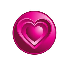 Realistic 3d design icon heart symbol love