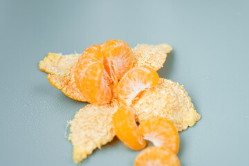 tangerines on a pure background