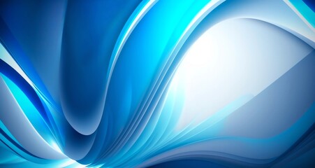 Abstract blue soft illustration with wavy forms. Elegance composition. Created with generative AI.