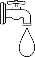 Water Faucet Drop Turn Drain Saving Ecology Natural Line