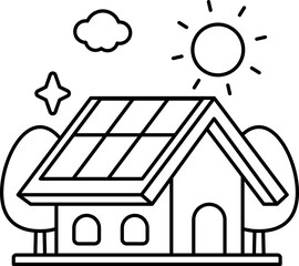 Solar Energy Electric Power Ecological Home Green Ecology Line