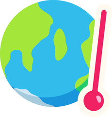 Climate World Crisis Hot Earth Continent Pollution Ecology Flat Icon Illustration