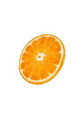 オレンジの輪切りのチョークイラスト