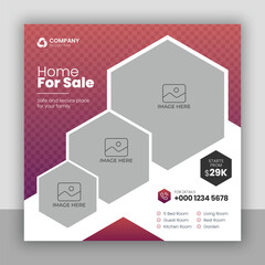 Real estate business social media post and web banner template