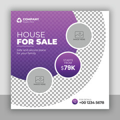 Real estate business social media post and web banner template