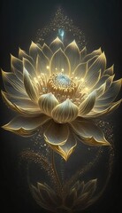 Golden Lotus Illustration for Buddha Purnima Vesak