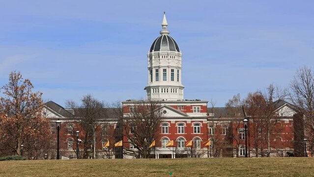 Sunny view of the Dr. Richard H. Jesse Hall of University of Missouri