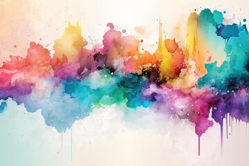 Colorful watercolor abstract background with copy space. generative ai