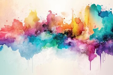 Colorful watercolor abstract background with copy space. generative ai