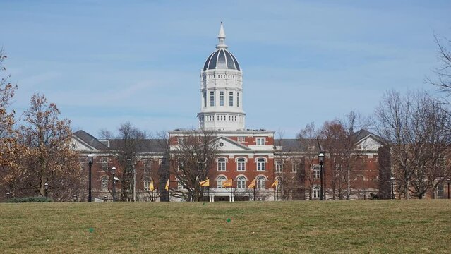 Sunny view of the Dr. Richard H. Jesse Hall of University of Missouri
