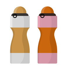 Gym sports water bottles flat clip art vector illustration 