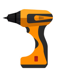 Electric screwdriver in flat design stock illustration