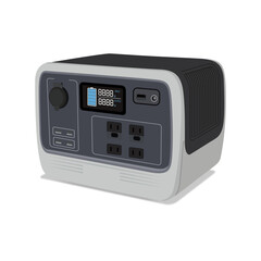 Obraz premium Portable Battery Station, Solar Power Generator vector illustration