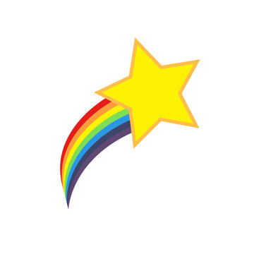 Shooting Star Rainbow vector illustration clip art