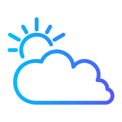 clouds and sun gradient icon