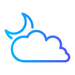 cloudy night gradient icon