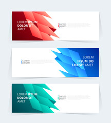 Geometric banner design with Vector presentation template.