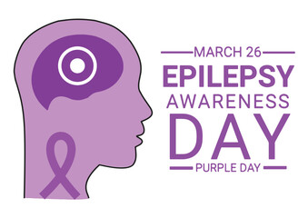Epilepsy awareness day occurs each year on March 26th aims to increase the public's knowledge of a neurological condition affecting nearly fifty million people worldwide. Also known as Purple Day.