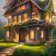 Fototapeta premium A traditional home with a cozy living room3, Generative AI