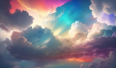 Colorful Pastel Colored Clouds Background