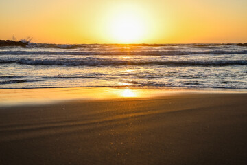 Fototapeta na wymiar Beautiful view of sea at sunset