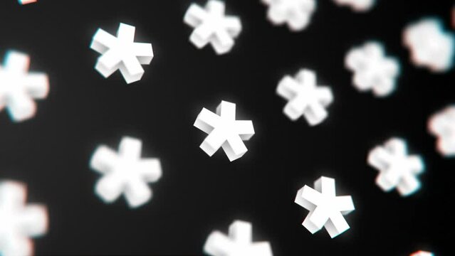 Abstract 3d geometric shapes loop animation. Modern background, seamless motion design, screensaver, backdrop. 4k animated poster banner.