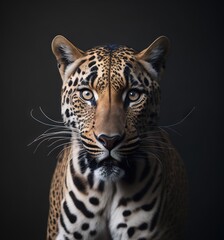 Majestic leopard animal portrait image created using generative AI