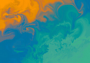 Fototapeta na wymiar Abstract green and orange wave texture