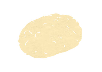 きな粉ぼたもちのイラスト（版画風）