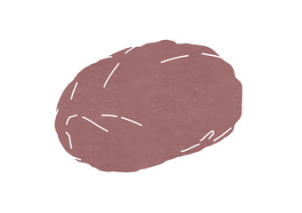 こしあんのぼたもちのイラスト（版画風）