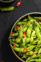 edamame bean salad in pods