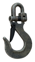 Industrial lifting  metal hook isolated. PNG transparency