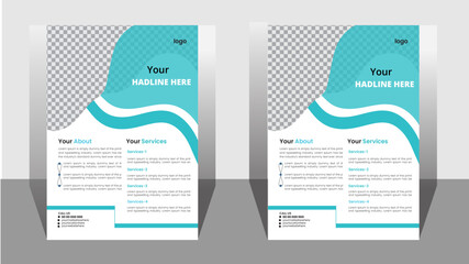 Business Flyer Design A4 Vector Template For Digital Agency. Corporate Promotional Advertisement and Helpful for Development of Marketing Agency, perfect for creative professional business.