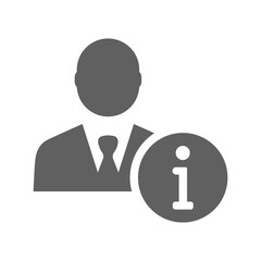 Information icon. Gray vector graphics.
