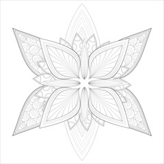 Mandala art for coloring book and art therapy. Doodle vector of flowers for coloring sheet for every age