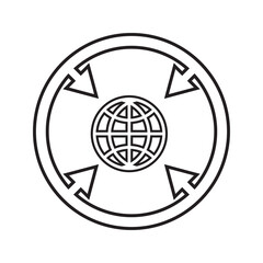 Obraz premium Link wheel outline icon. Line art vector.