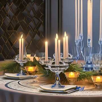 Candles on a dining room table 1_SwinIRGenerative AI