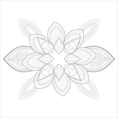 Mandala art for coloring book and art therapy. Doodle vector of flowers for coloring sheet for every age