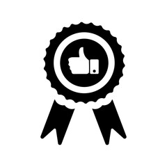 Reputation management icon. Black vector graphics.