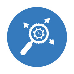 Reputation optimization icon. Blue color design.