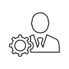 SEO management outline icon . Line art vector.