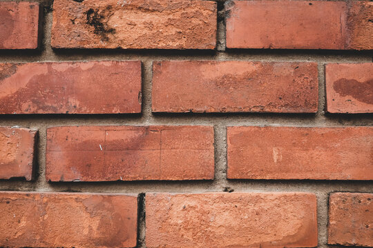 brick wall of red color for pattern and background.