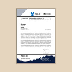 Modern corporate business letterhead simple and clean a4 size with bleed vector design