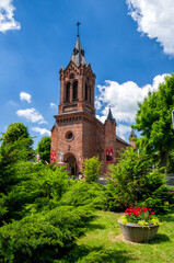 Fototapeta na wymiar Neo-Gothic Church of St. Mary Magdalene. Kokanin, Greater Poland Voivodeship, Poland