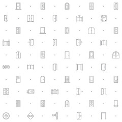 Seamless pattern with door icon on white background. Included the icons as frames, front, entry, exit, doorway, entrance, enter, open, close and design elements And Other Elements.