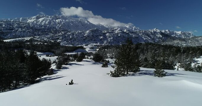 Winter texture in the Taurus Mountains with its magnificent landscapes